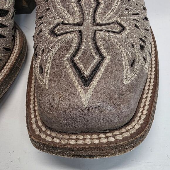 Corral Women's Sequin Wings & Cross Leather Western Cowboy Boots Square Toe 8W - Picture 4 of 15